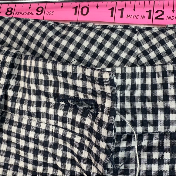 abacus capri pants plaid gingham picnic Black & White Gingham Pants peddle push - Picture 11 of 15